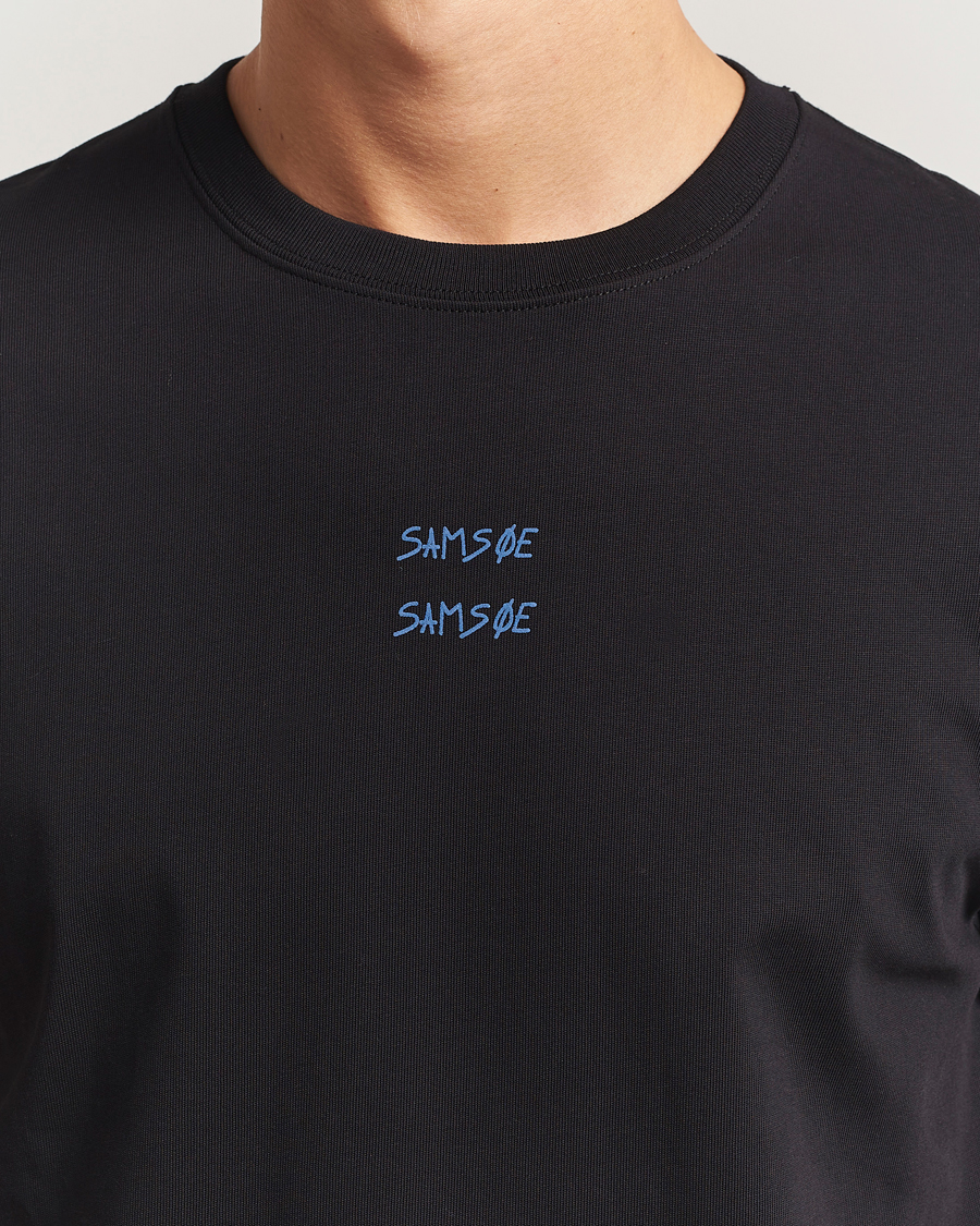 Men | T-Shirts | Samsøe Samsøe | Cards Printed Crew Neck T-Shirt Black