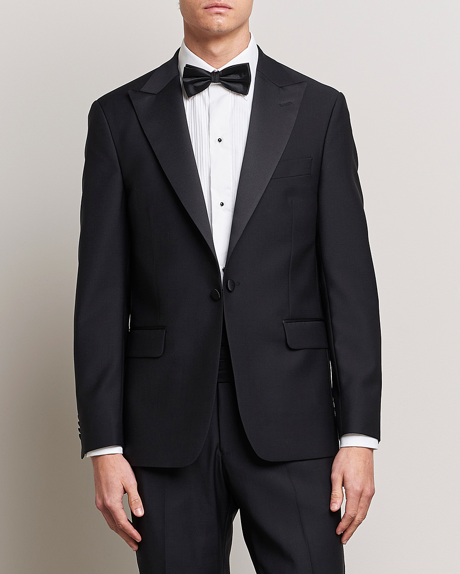 Men | Blazers | Oscar Jacobson | Frampton Wool Tuxedo Blazer Black