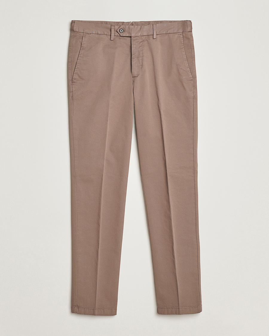 Men | Trousers | Oscar Jacobson | Danwick Cotton Trousers Light Brown