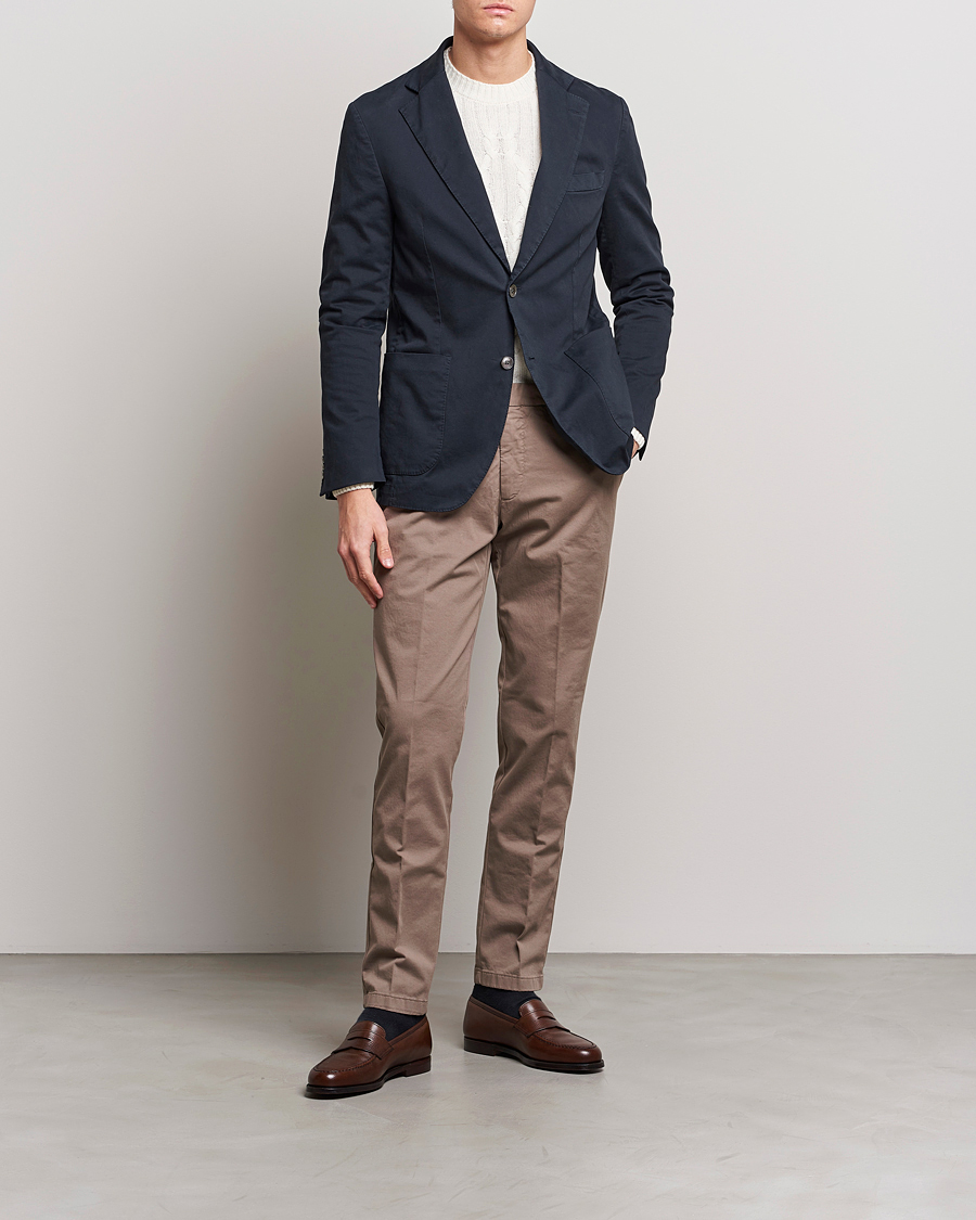 Men | Trousers | Oscar Jacobson | Danwick Cotton Trousers Light Brown