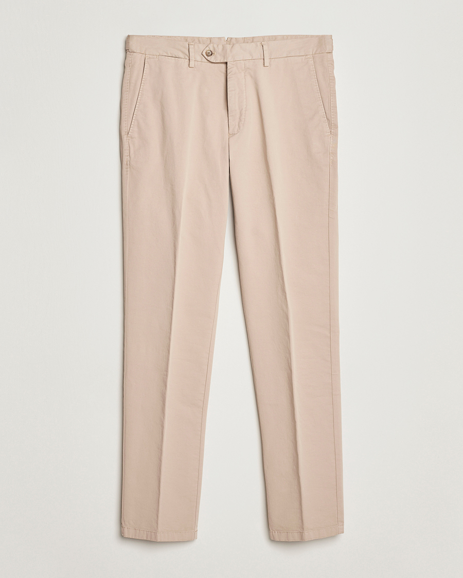 Men | Trousers | Oscar Jacobson | Danwick Cotton Trousers Beige