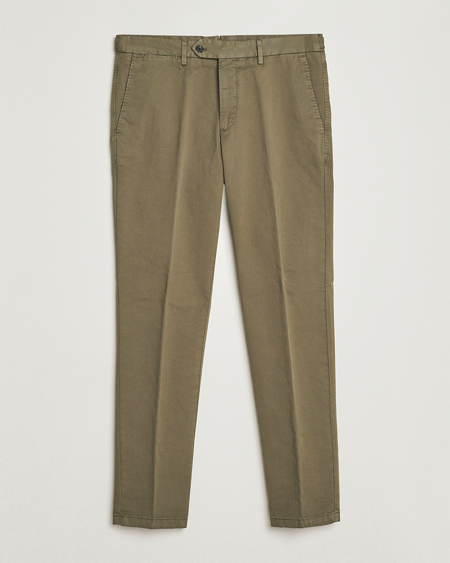 Men | Trousers | Oscar Jacobson | Danwick Cotton Trousers Olive