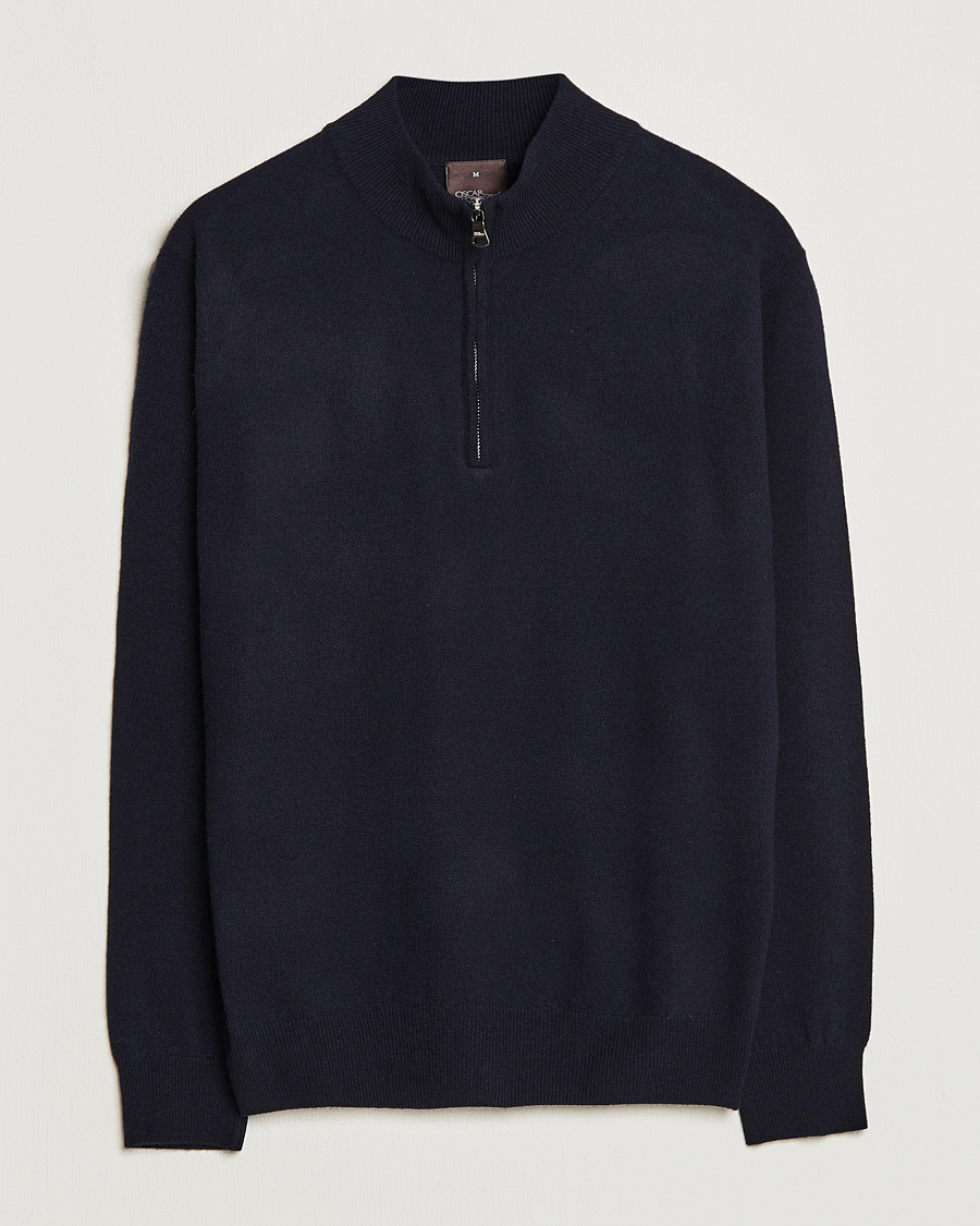 Men | Sweaters & Knitwear | Oscar Jacobson | Patton Wool Half-Zip Navy
