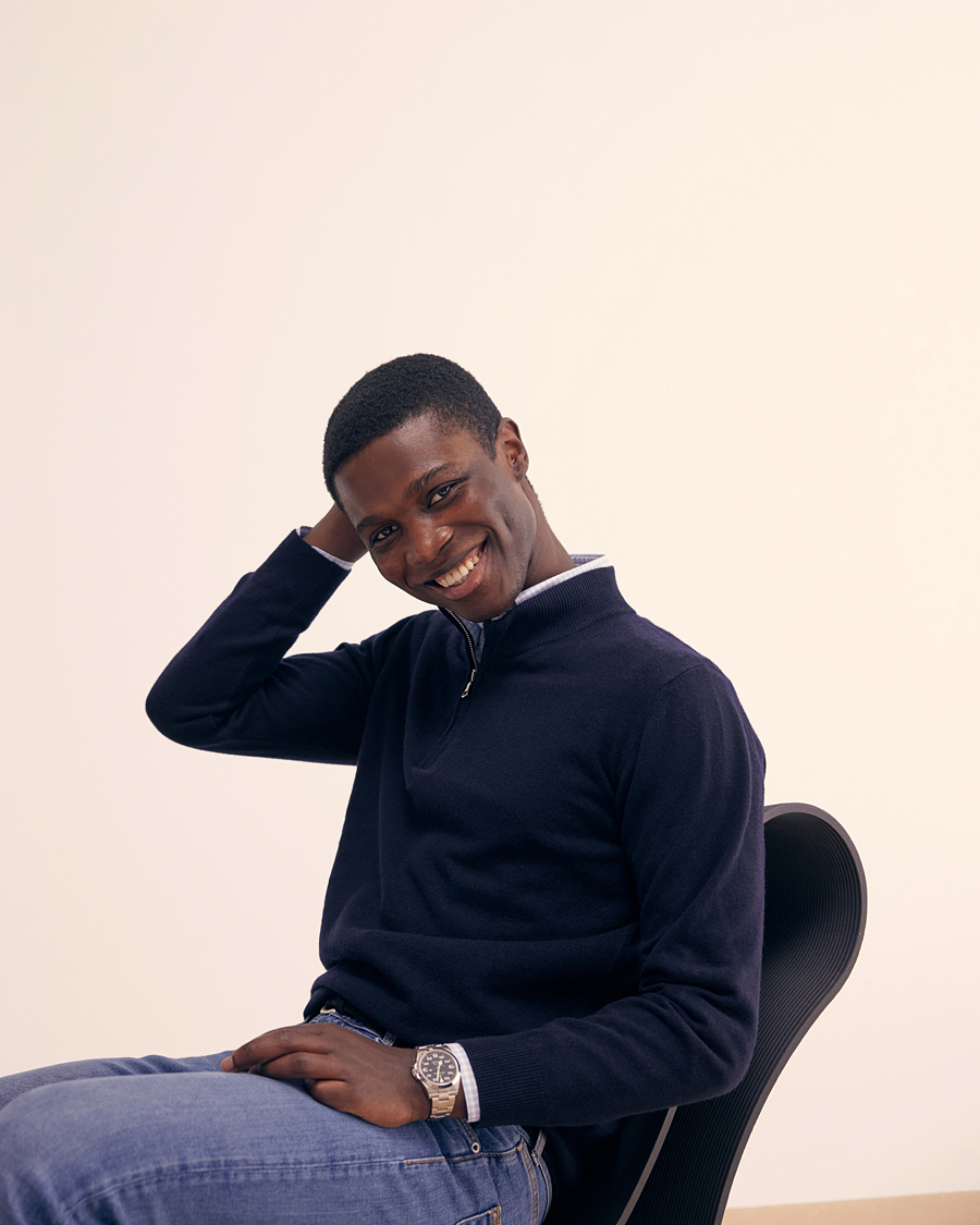 Men | Sweaters & Knitwear | Oscar Jacobson | Patton Wool Half-Zip Navy