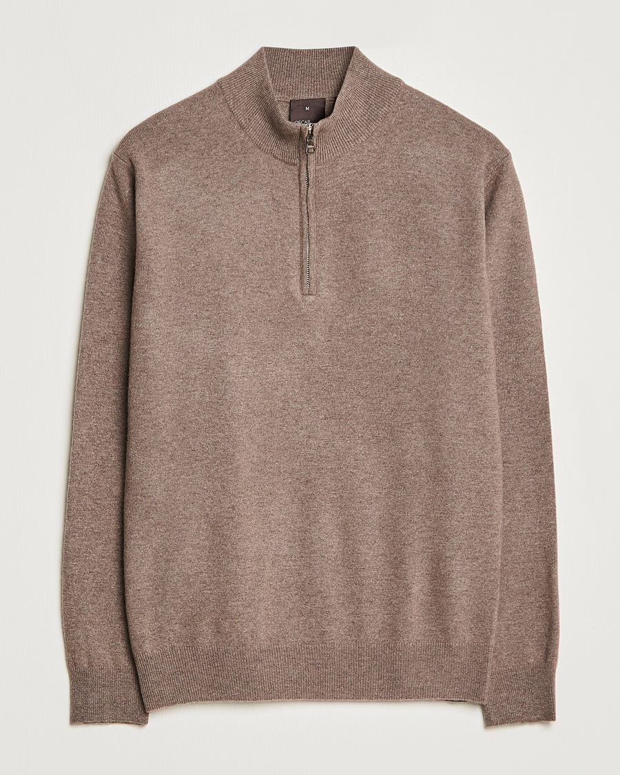 Men | Sweaters & Knitwear | Oscar Jacobson | Patton Wool Half-Zip Beige