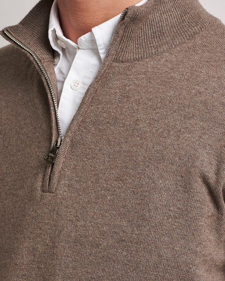 Men | Sweaters & Knitwear | Oscar Jacobson | Patton Wool Half-Zip Beige