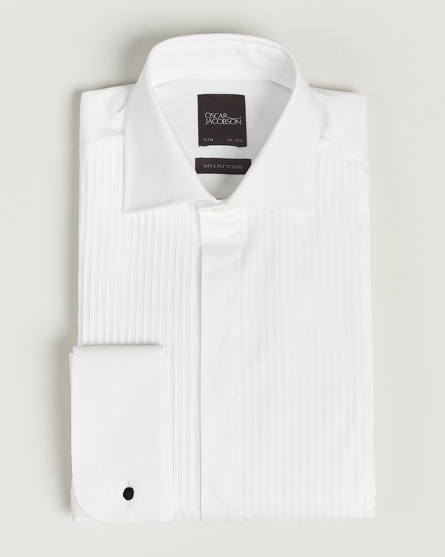 Men | Shirts | Oscar Jacobson | Slim Fit Cut Away Tuxedo Double Cuff White