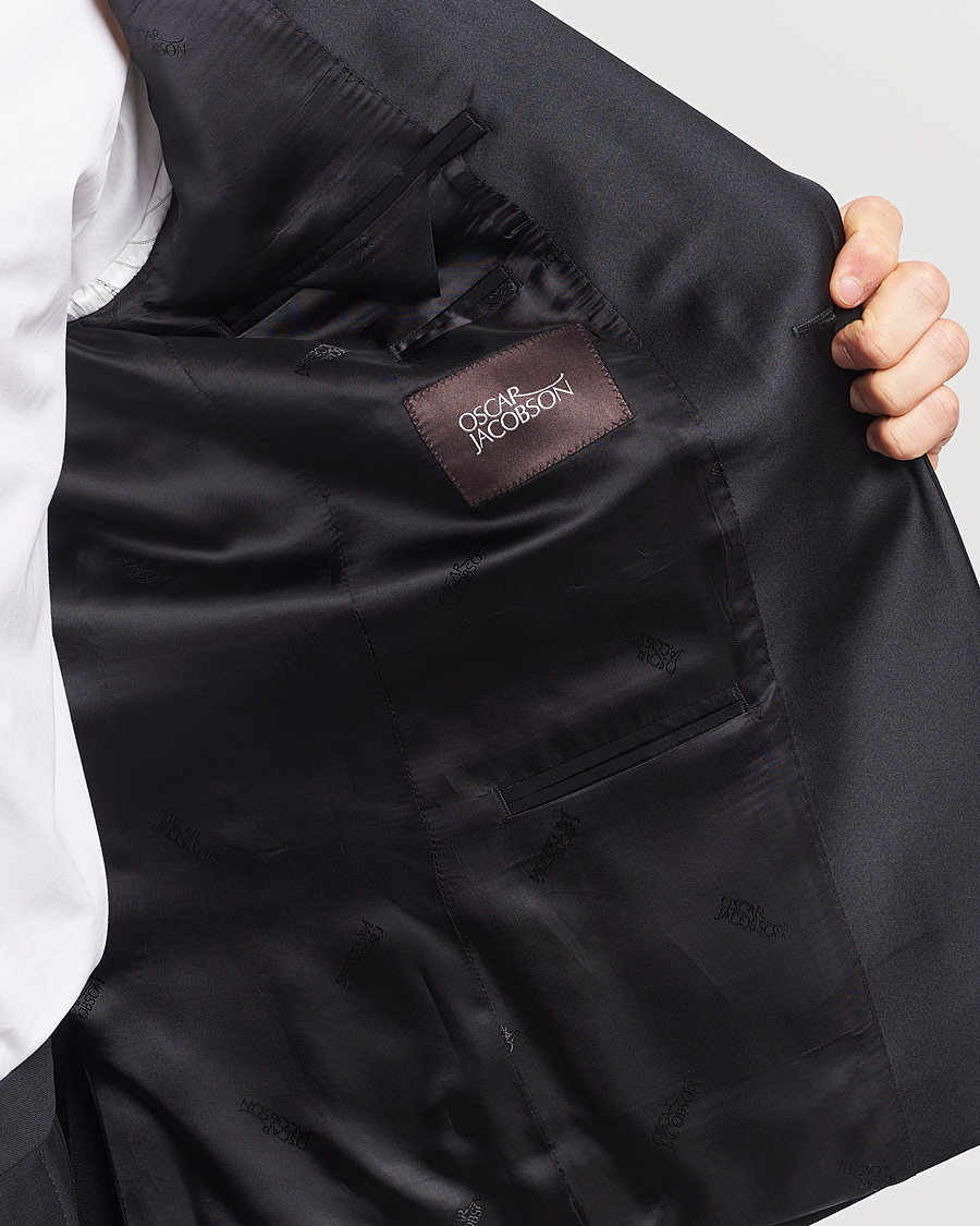Men | Blazers | Oscar Jacobson | Figaro Wool Tuxedo Blazer Black