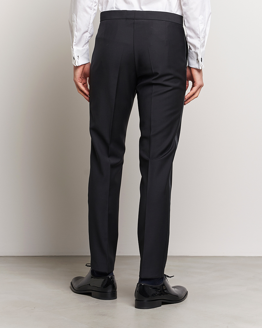 Men | Trousers | Oscar Jacobson | Denz Wool Tuxedo Trousers Black