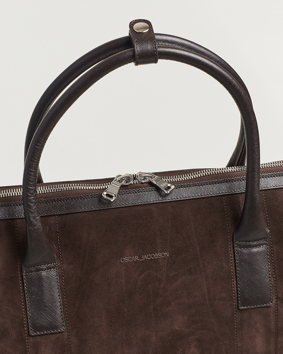 Men | Bags | Oscar Jacobson | Weekend Bag Soft Leather Chocolate Brown
