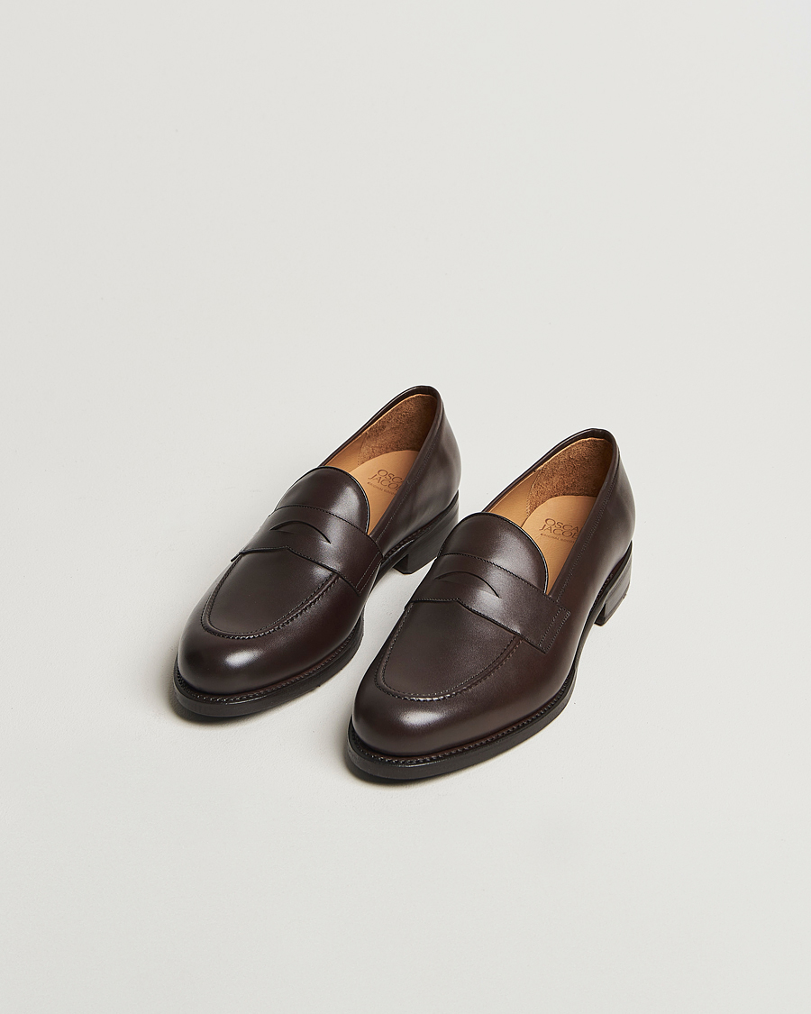 Men | Loafers | Oscar Jacobson | Penny Loafers Dark Mud Brown