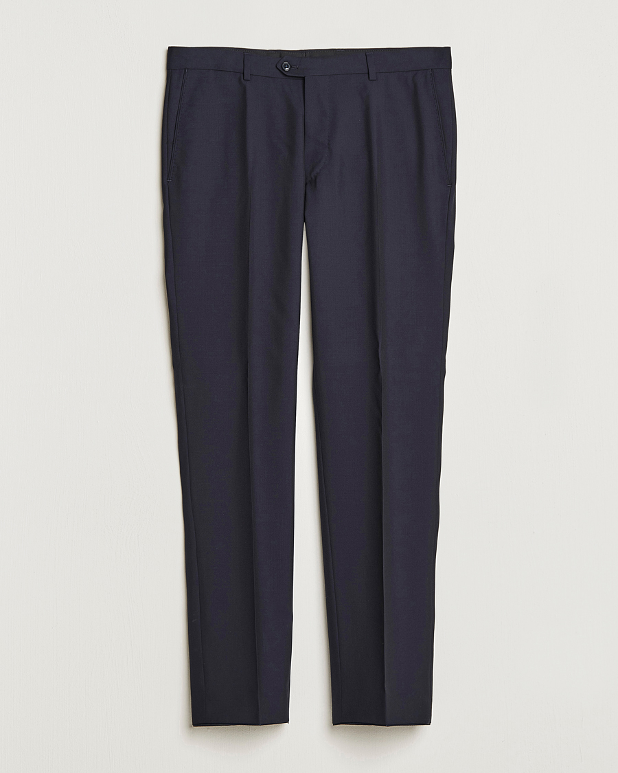 Men | Trousers | Oscar Jacobson | Denz Wool Trousers Navy