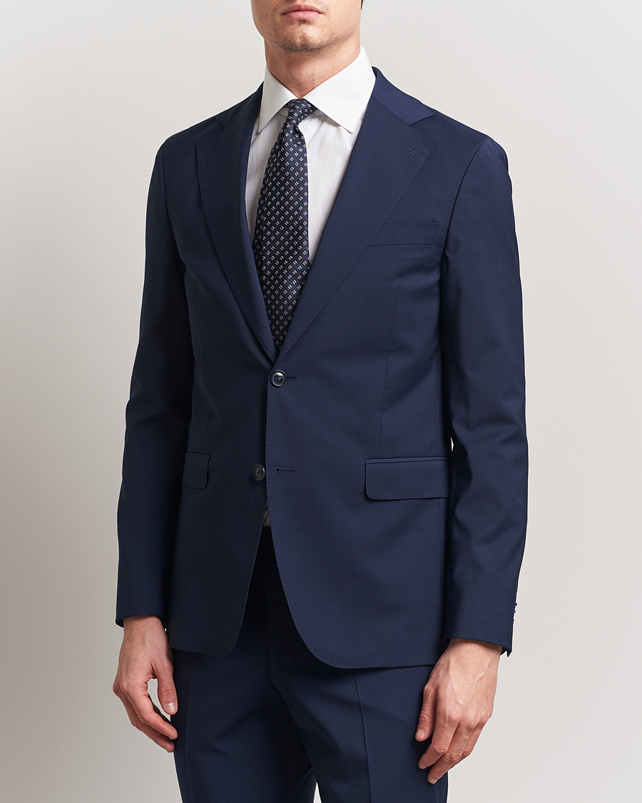Men | Blazers | Oscar Jacobson | Ego Wool Blend Blazer Navy