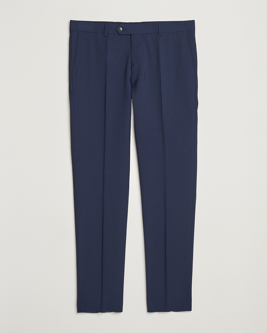 Men | Trousers | Oscar Jacobson | Denz Wool Blend Trousers Navy