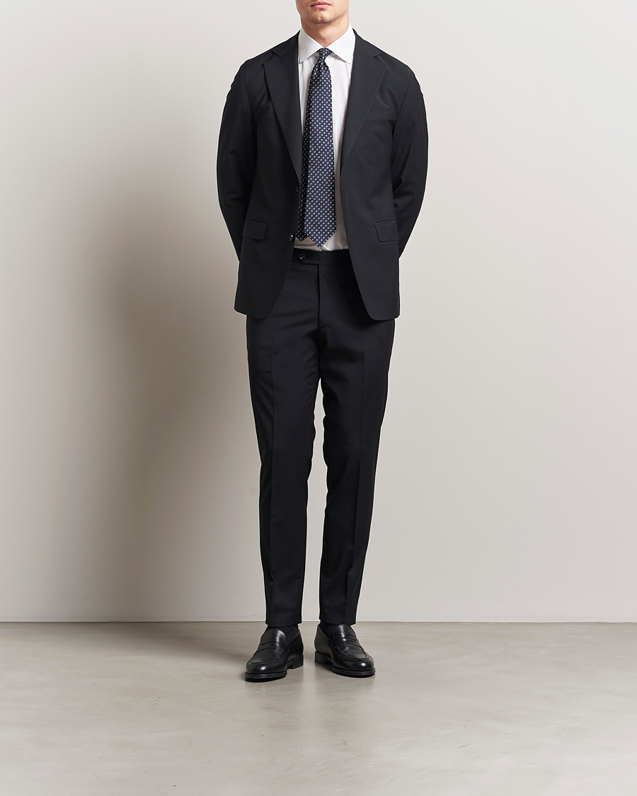 Men | Trousers | Oscar Jacobson | Denz Wool Blend Trousers Black