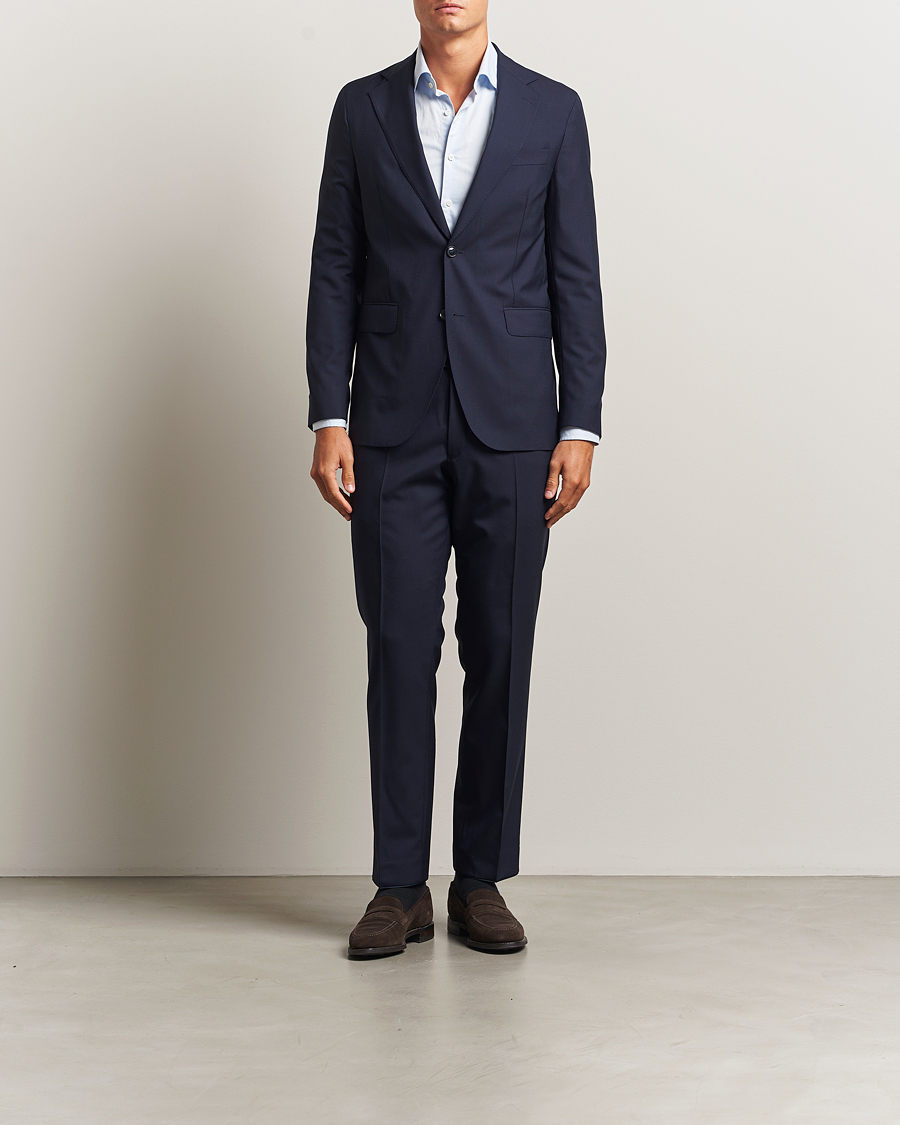 Men | Blazers | Oscar Jacobson | Ego Wool Blazer Blue