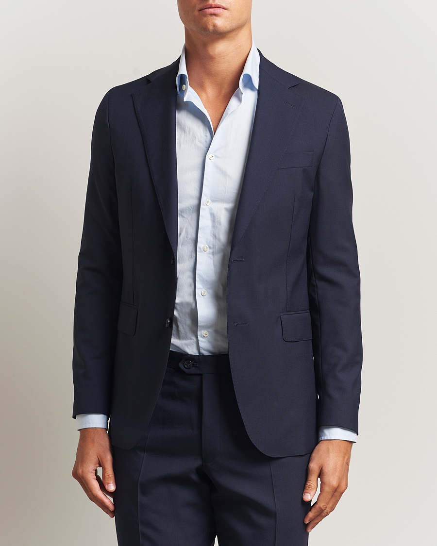 Men | Blazers | Oscar Jacobson | Ego Wool Blazer Blue