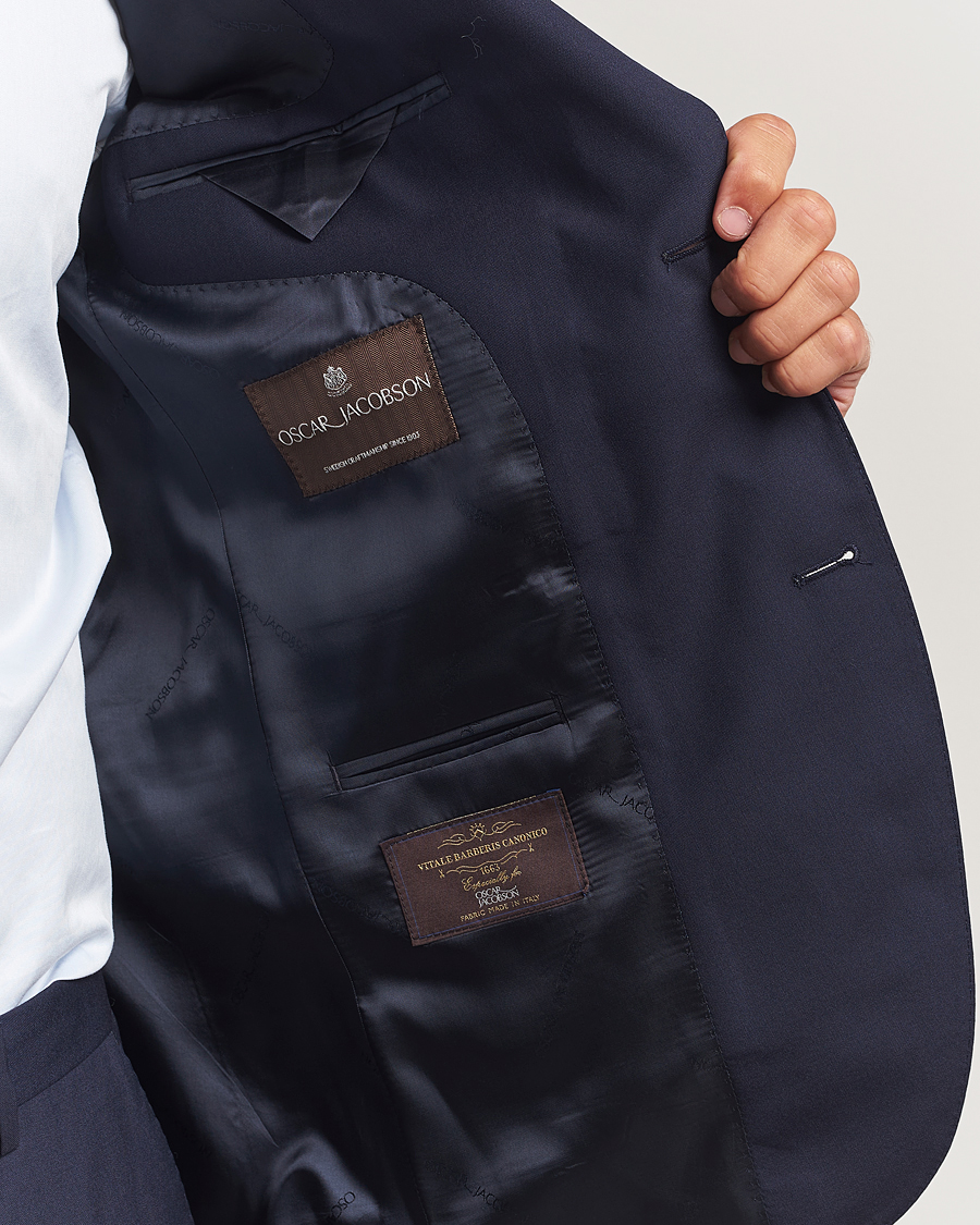 Men | Blazers | Oscar Jacobson | Fogerty Wool Blazer Blue