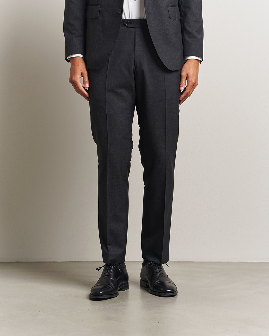 Men | Trousers | Oscar Jacobson | Dandy Wool Trousers Grey