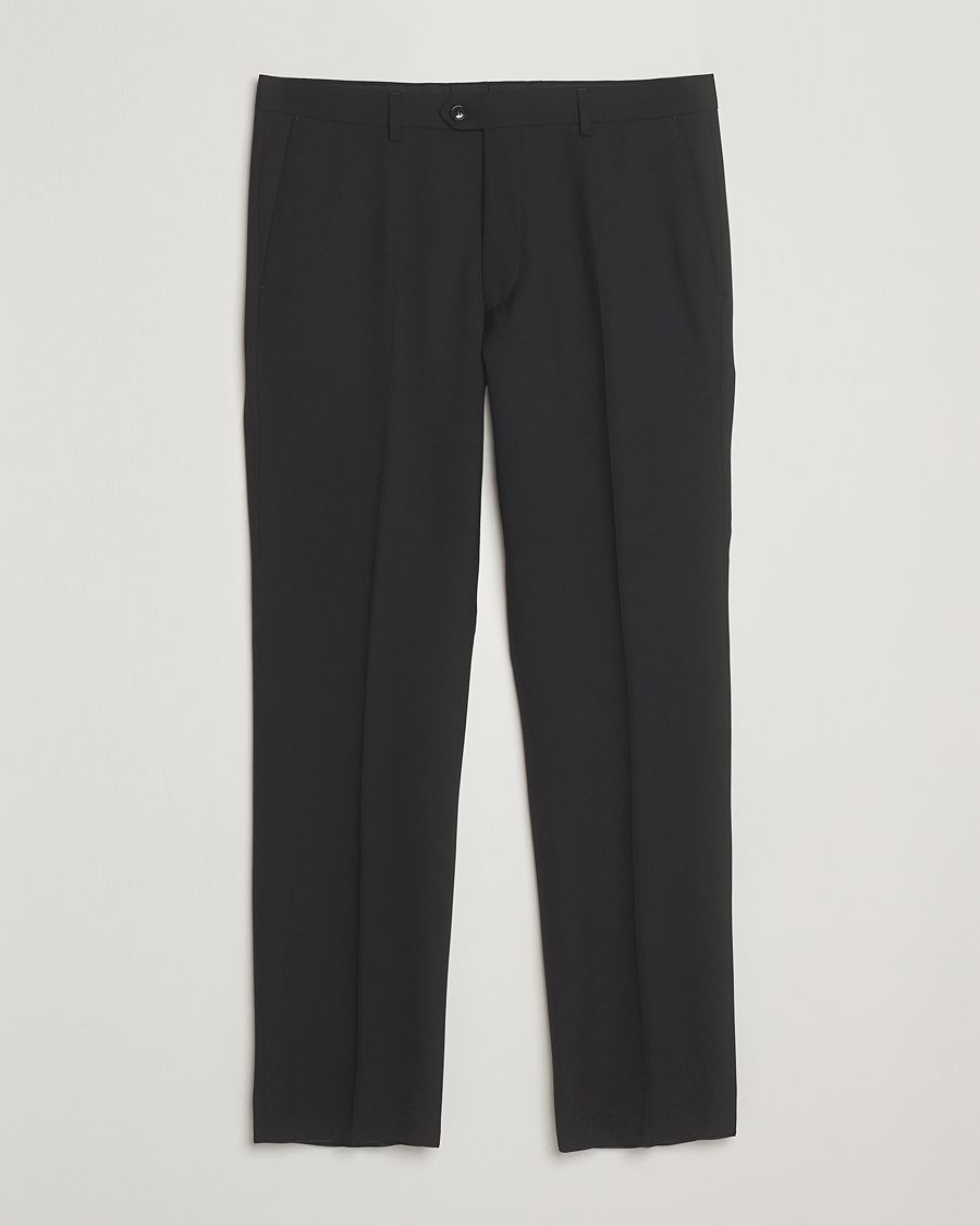 Men | Trousers | Oscar Jacobson | Dandy Wool Trousers Black