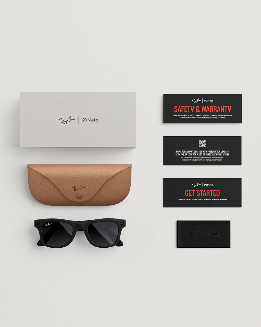 Men | Sunglasses | Ray-Ban | Wayfarer Meta 53 Sunglasses Matte Black