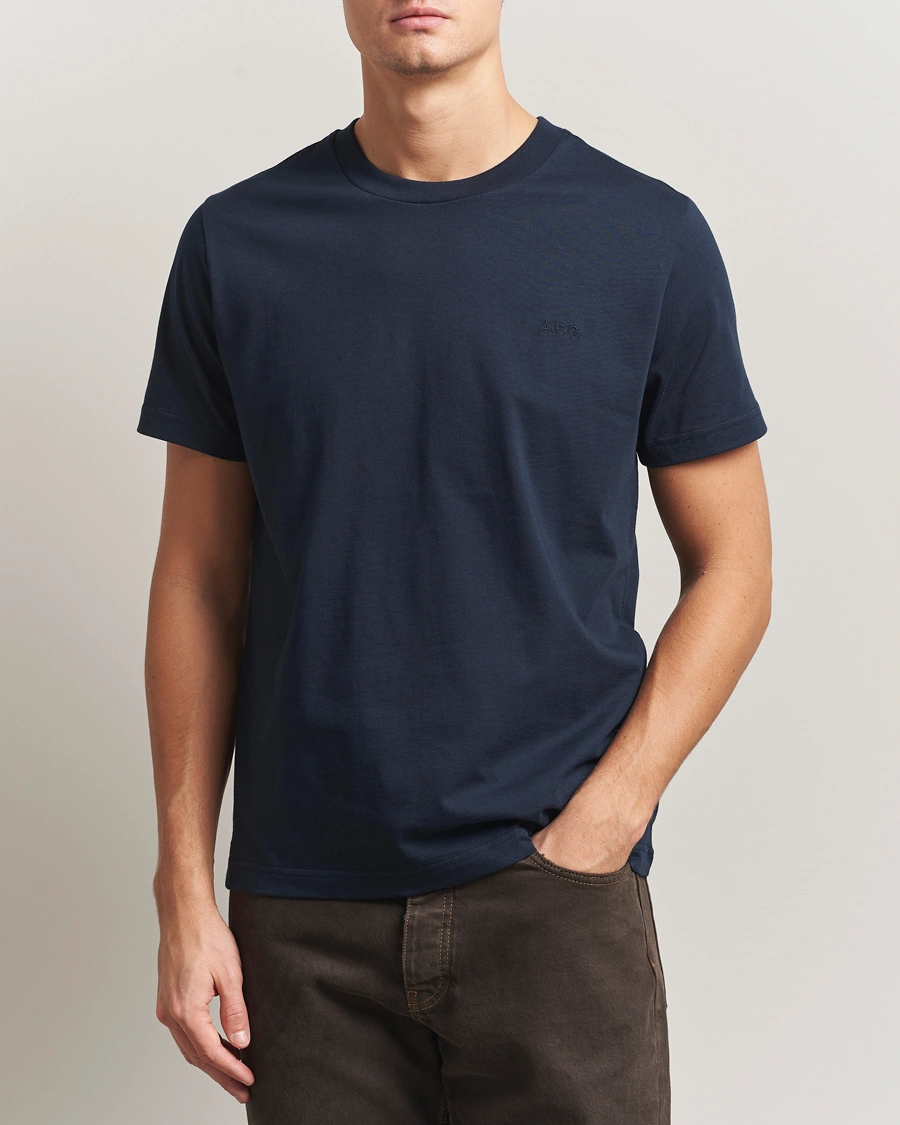 Men | T-Shirts | A.P.C. | Embroidered APC T-Shirt Dark Navy