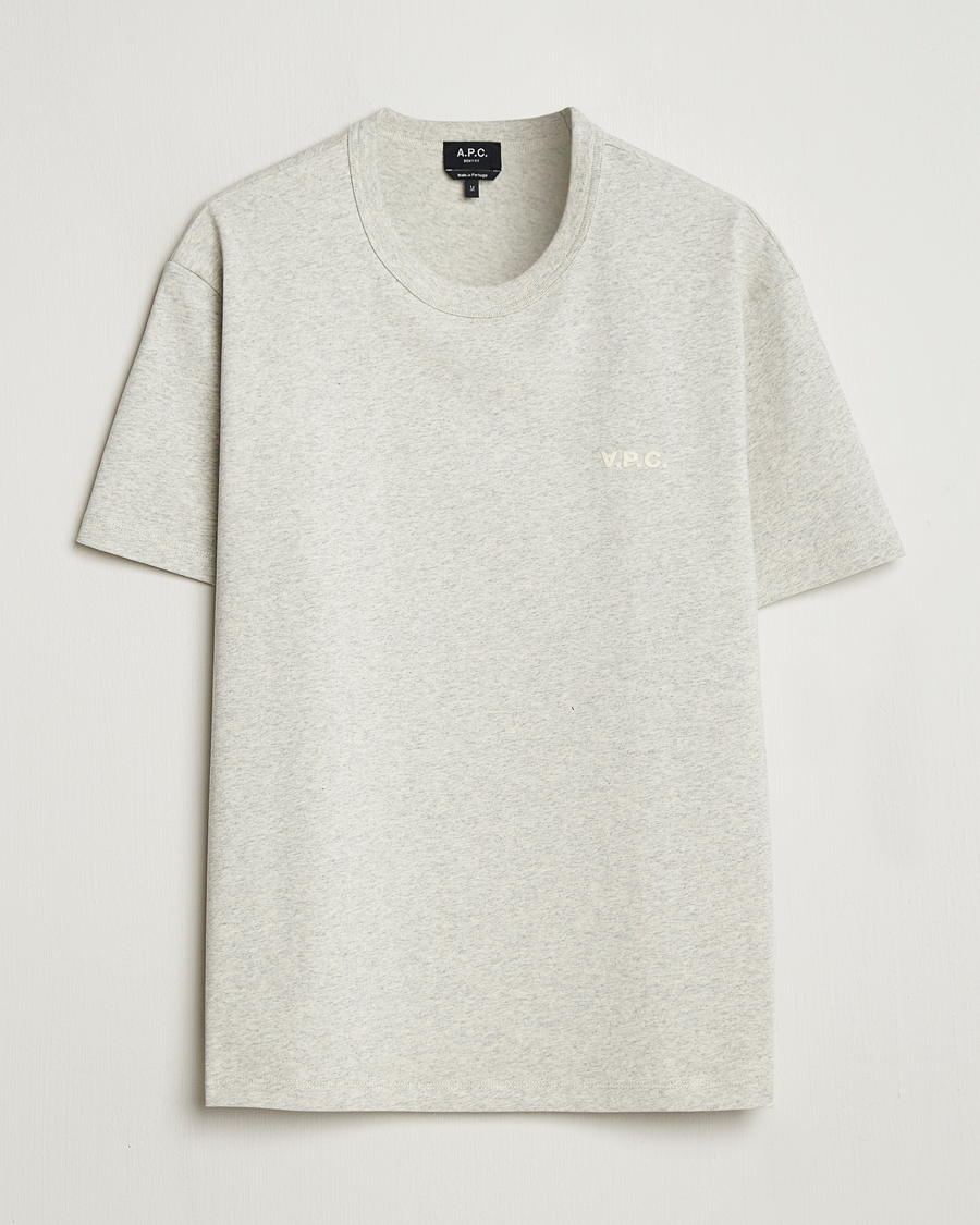 Men | T-Shirts | A.P.C. | Boxy Fit Petit VPC T-Shirt Mastic Chine
