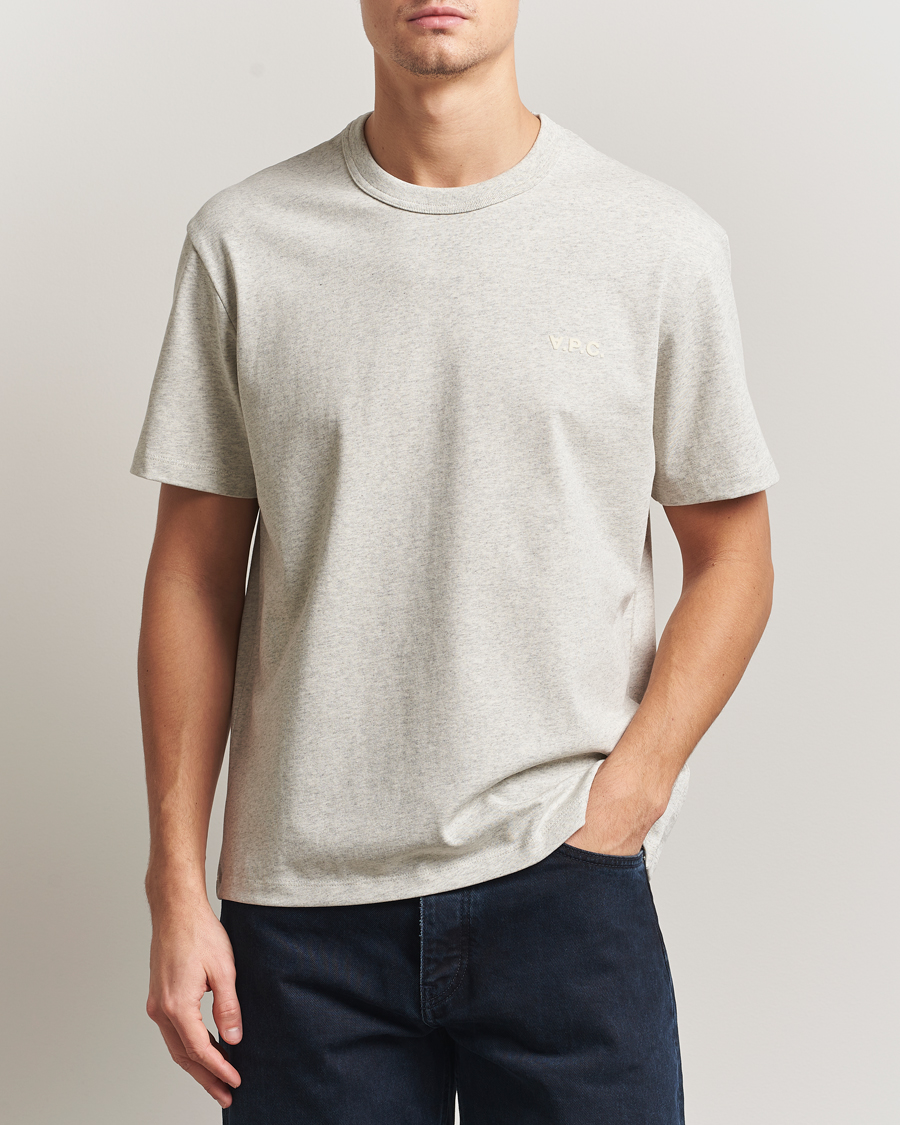 Men | T-Shirts | A.P.C. | Boxy Fit Petit VPC T-Shirt Mastic Chine