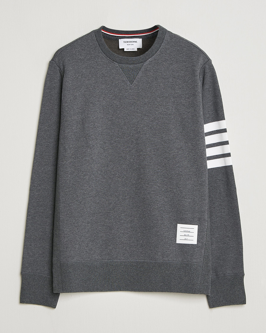 THOM BROWNE 17AW 刺繍 スウェット Thom Browne Classic 4 Bar Loopback Sweatshirt Dark Grey at