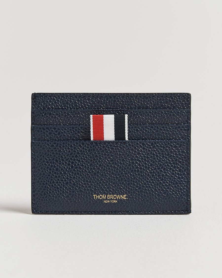 Men | Wallets | Thom Browne | Pebble Grain Leather Cardholder Navy