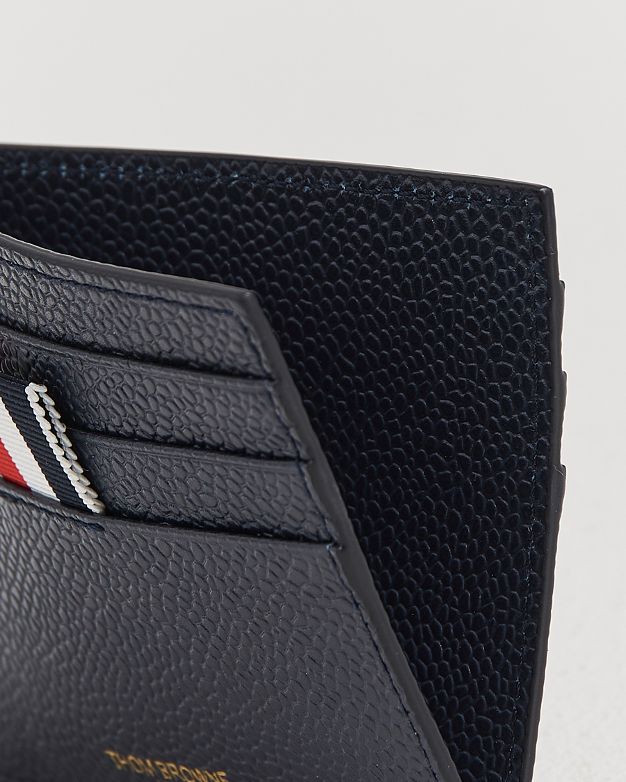 Men | Wallets | Thom Browne | Pebble Grain Leather Cardholder Navy