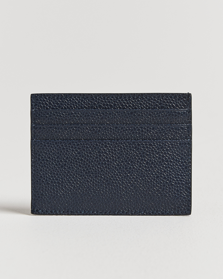Men | Wallets | Thom Browne | Pebble Grain Leather Cardholder Navy