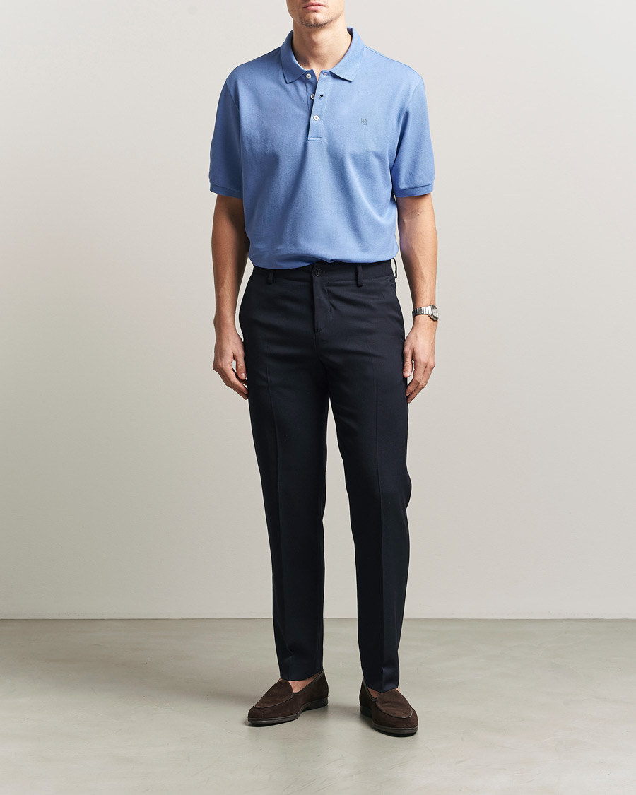 Men | Polo Shirts | Ralph Lauren Purple Label | Mercerized Cotton Polo Light Blue