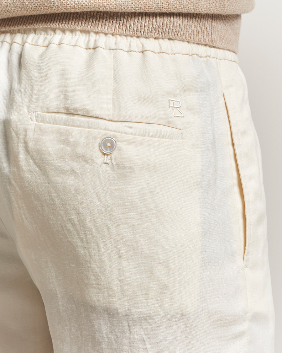Men | Shorts | Ralph Lauren Purple Label | Silk/Linen Drawstring Shorts Cream