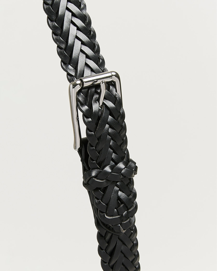 Men | Belts | Ralph Lauren Purple Label | Braided Belt Black Vachetta