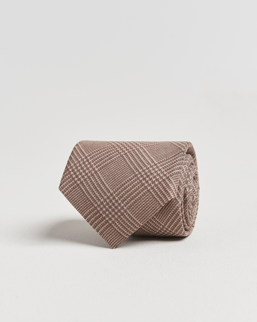 Men | Ties | Ralph Lauren Purple Label | Glenplaid Silk Tie Beige