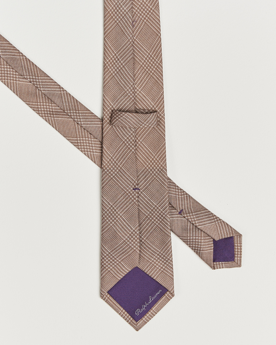 Men | Ties | Ralph Lauren Purple Label | Glenplaid Silk Tie Beige