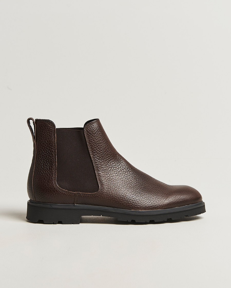 Men | Boots | UBR | Thunder Chelsea Grained Leather Boot Dark Brown