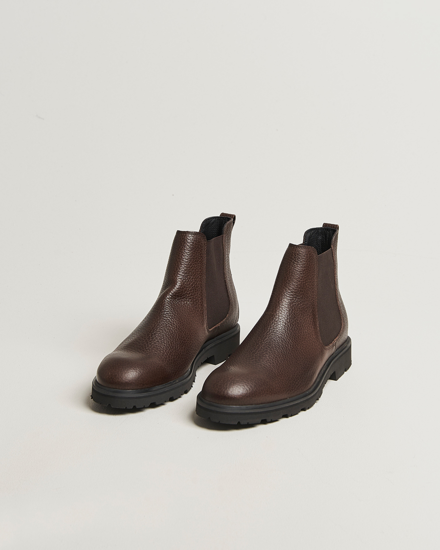 Men | Boots | UBR | Thunder Chelsea Grained Leather Boot Dark Brown