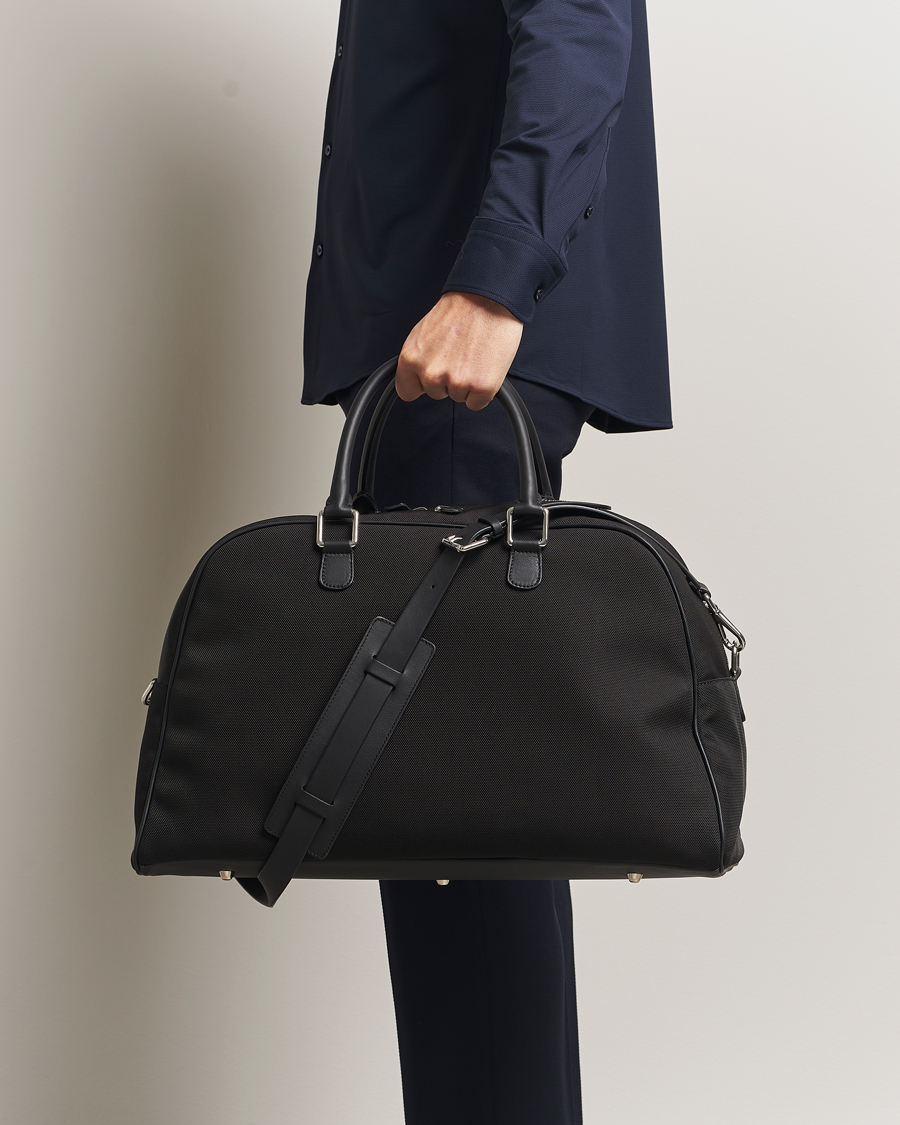 Men | Bags | Anderson's | Balistic Nylon/Leather Weekendbag Black