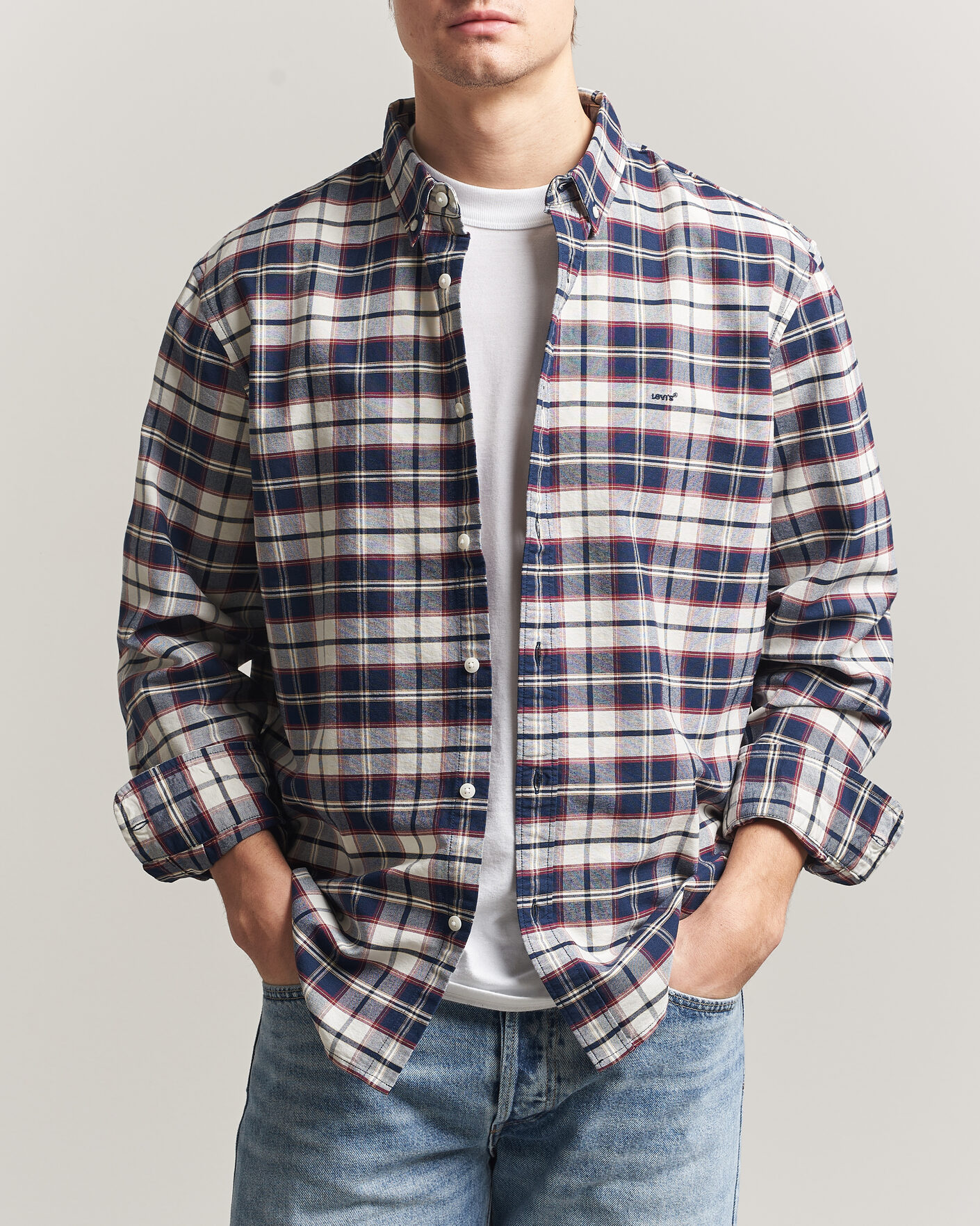 Men | Shirts | Levi's | Cotton Checked Shirt Dress Blues