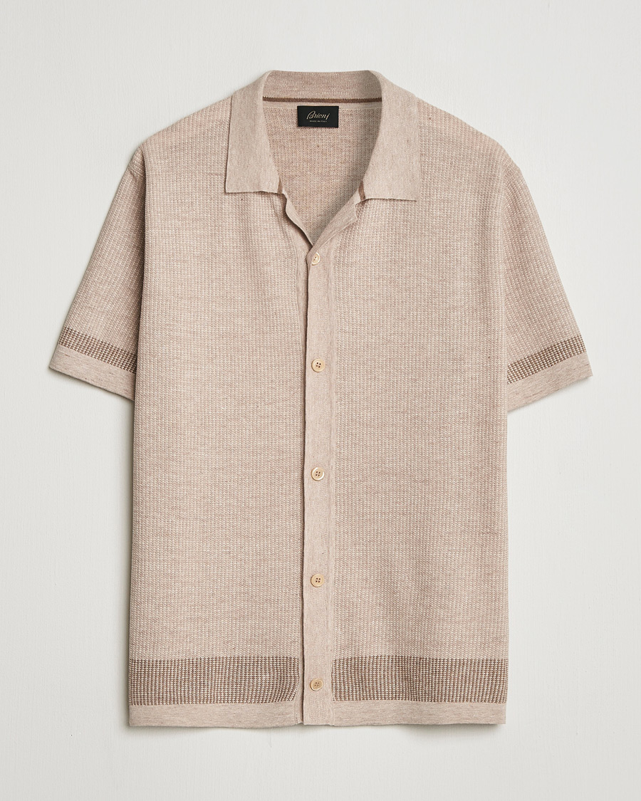 Men | Shirts | Brioni | Cotton/Linen Cuban Shirt Beige