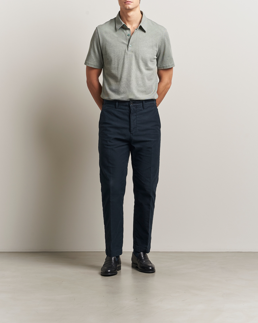 Men | Polo Shirts | Brioni | Short Sleeve Cotton Piquet Polo Light Green