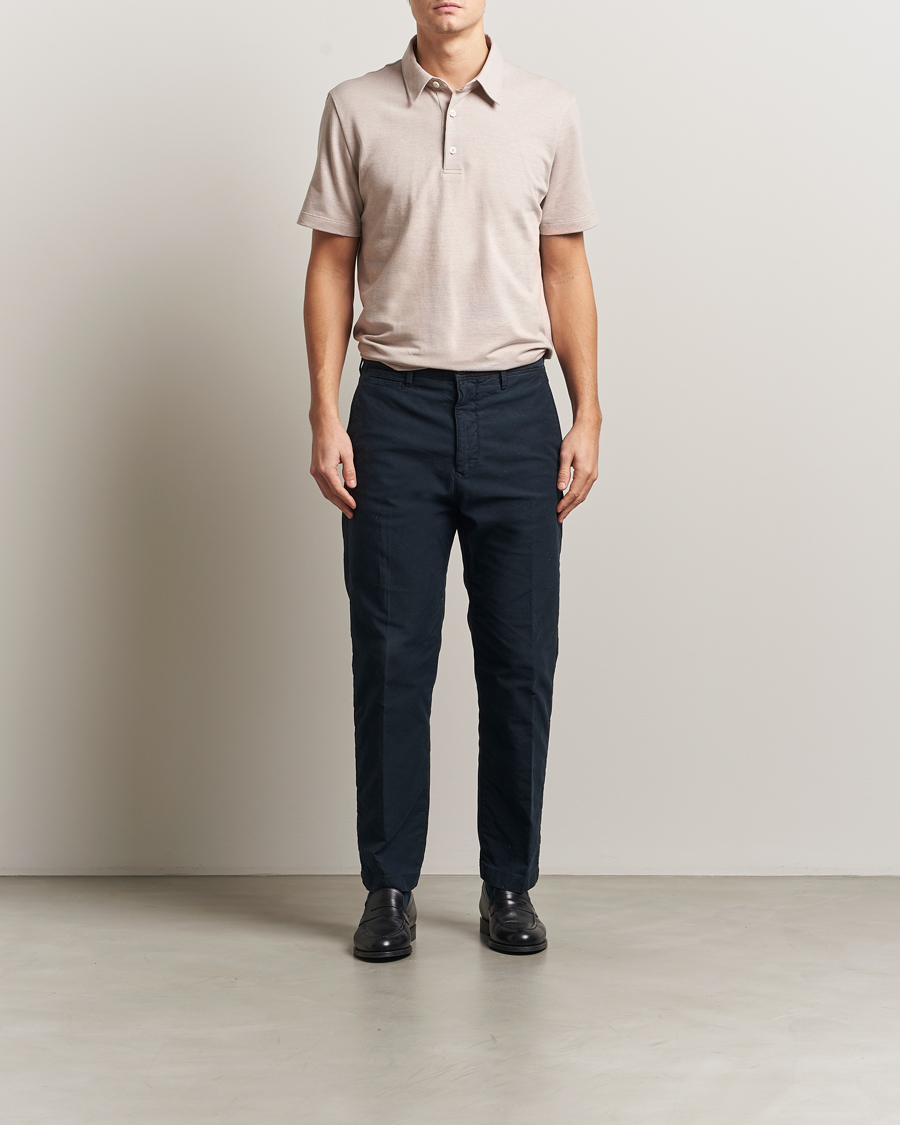 Men | Polo Shirts | Brioni | Short Sleeve Cotton Piquet Polo  Beige