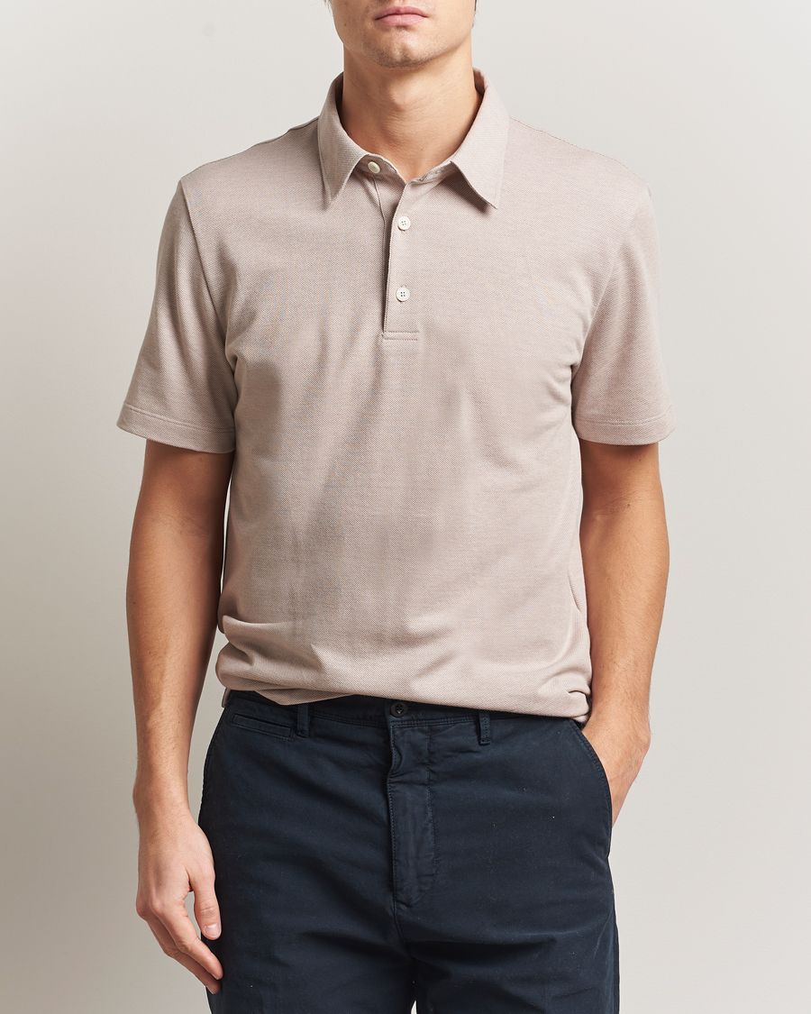 Auralee Wool Rib Knit Skipper Polo Ecru at CareOfCarl.com