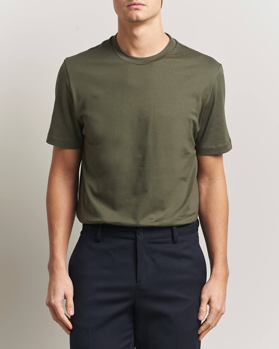Men | T-Shirts | Brioni | Short Sleeve Cotton T-Shirt Military