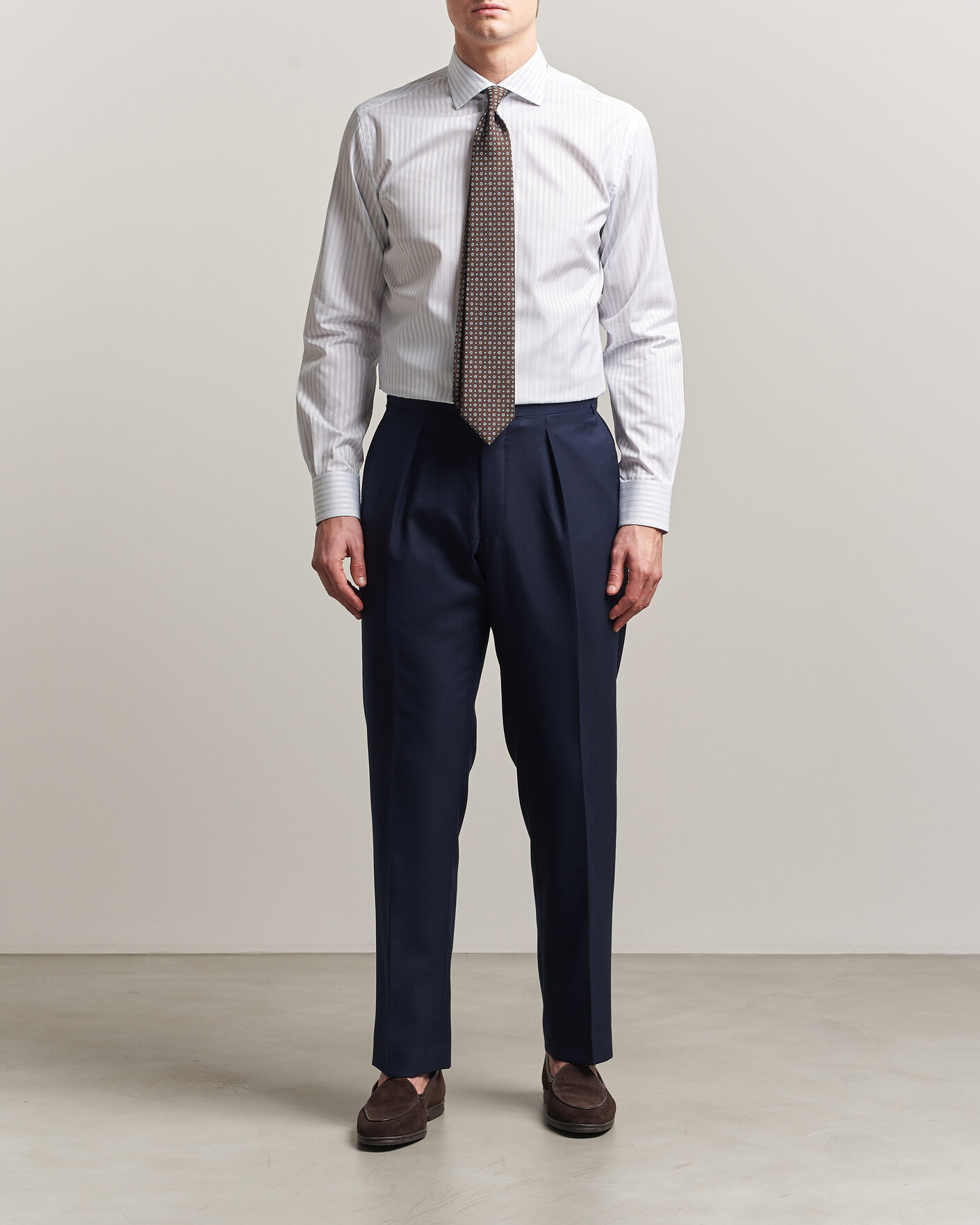 Men | Shirts | Brioni | Slim Fit Dress Shirt Light Blue Stripe