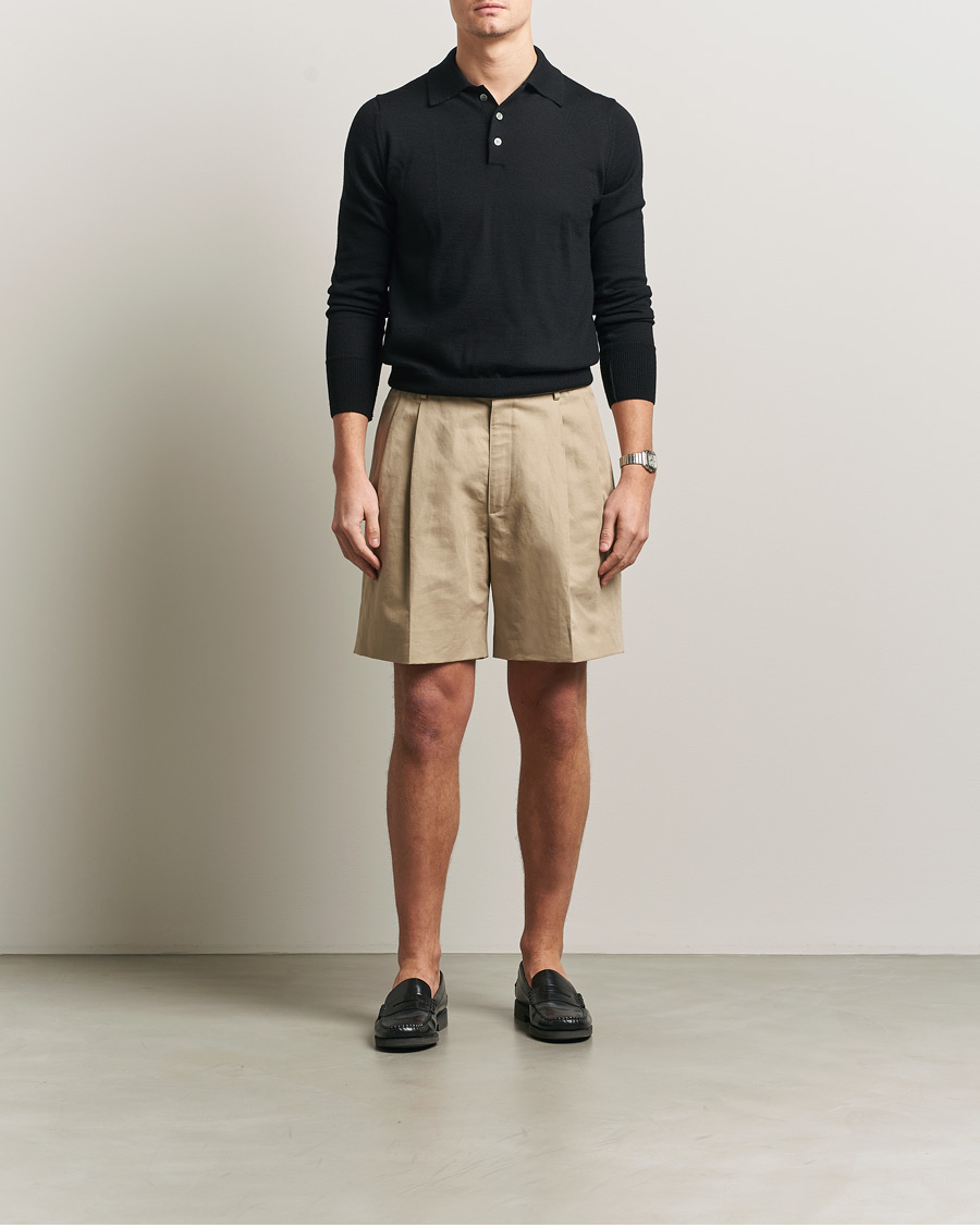 Men | Shorts | Brioni | Cotton/Linen Drawstring Shorts Beige