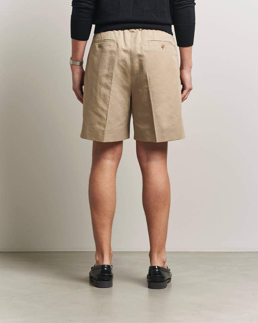Men | Shorts | Brioni | Cotton/Linen Drawstring Shorts Beige