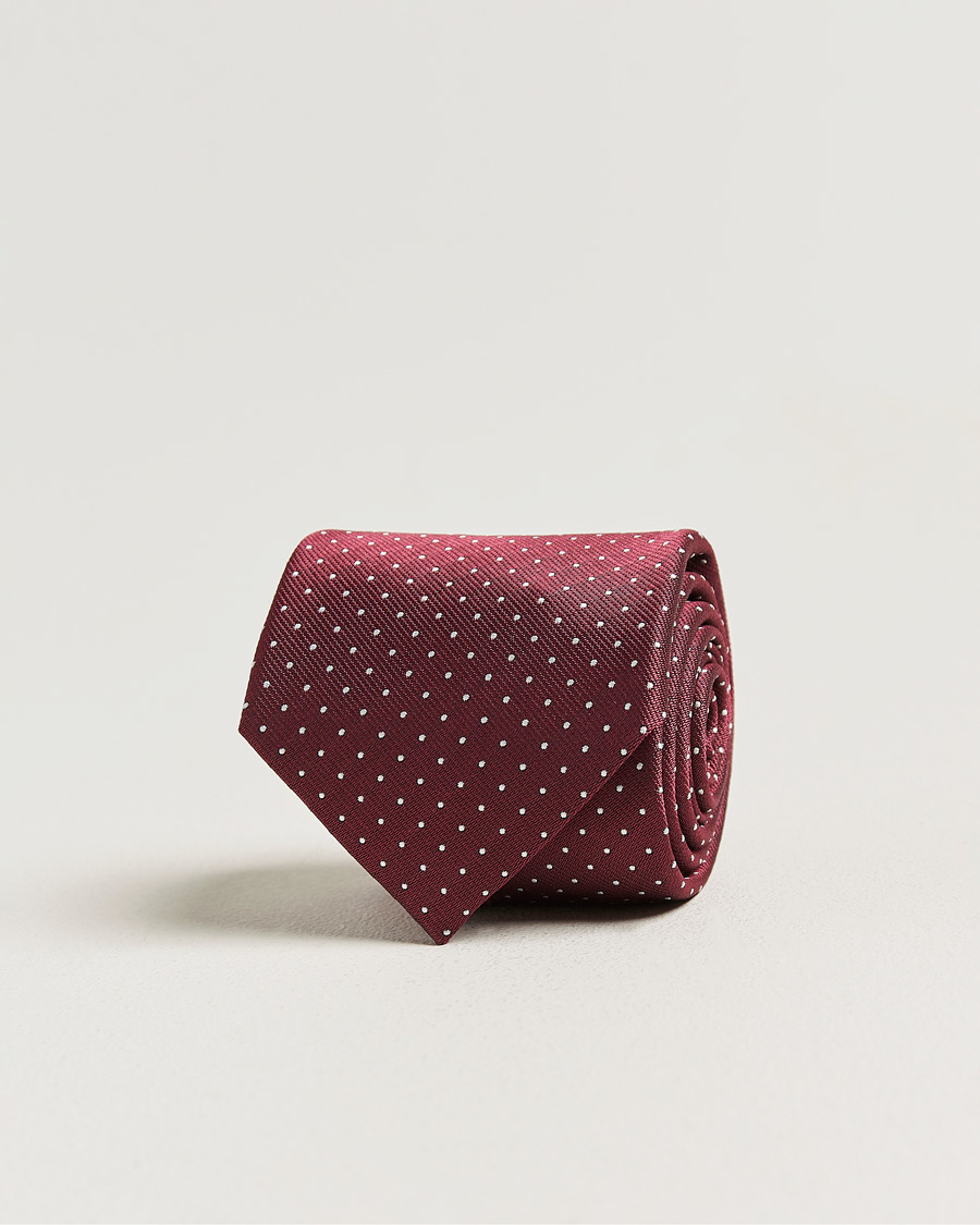 Men | Ties | Brioni | Jacquard Dot Silk Tie Burgundy